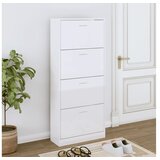  Omarica za čevlje visok sijaj bela 63x24x147 cm inženirski les | Shoptok.si