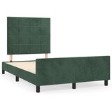 vidaXL Posteljni okvir z vzglavjem temno zelen 140x190 cm žamet, (21128883) | Shoptok.si