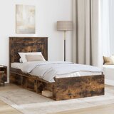  Krevetna konstrukcija s ladicama Dimljeni hrast 90 x 200 cm | shoptok.hr