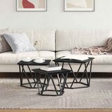  Kava Stol 3 pcs Crni hrast Inženjerska drva i čelik | shoptok.hr