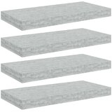  Plutajuće zidne police 4 kom boja betona 50 x 23 x 3,8 cm MDF | shoptok.hr