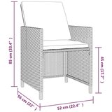  Vrtna jedilna garnitura 5-delna z blazinami črn poli ratan, (20671556) | Shoptok.si