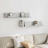  Zidne police 2 kom Beton siva 100x16,5x16,5cm Konstruirano drvo | shoptok.hr
