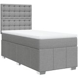 Maison Chic Box spring postelja - Vzmetna postelja z vzmetnico svetlo siva 80x200 cm blago SL17655, (21894581) | Shoptok.si