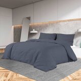  Set posteljine za poplun antracit 155x220 cm lagana mikrovlakna | shoptok.hr