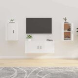 vidaXL Stenska TV omarica 2 kosa visok sijaj bela 40x34,5x60 cm | Shoptok.si