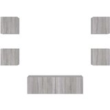  Stenske TV omarice z LED lučkami 5 kosov siva sonoma, (20988554) | Shoptok.si