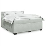 vidaXL Box spring postelja z vzmetnico svetlo siva 200x200 cm žamet Cene