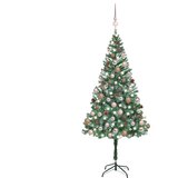  Umjetno osvijetljeno božićno drvce s kuglicama i šiškama 180 cm | shoptok.hr