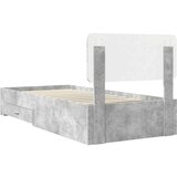  Okvir za krevet s uzglavljem Betonski sivi 75 x 190 cm | shoptok.hr