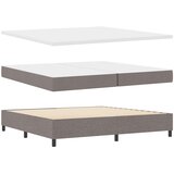  LED Box Spring Krevet Sivo-smeđa 200 x 200 cm tkanina | shoptok.hr