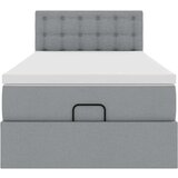 vidaXL Otomanska postelja z vzmetnico siv 100x200 cm blago | Shoptok.si