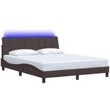  Posteljni okvir brez vzmetnice temno rjav 160x200 cm blago | Shoptok.si