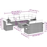 vidaXL 9-dijelni set vrtnih sofa s jastucima crni od poliratana | shoptok.hr
