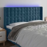  LED uzglavlje tamnoplavo 183 x 16 x 118/128 cm od tkanine | shoptok.hr