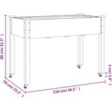 vidaXL Sadilica s kotačima i oblogom smeđa 118x59x80 cm od jelovine | shoptok.hr