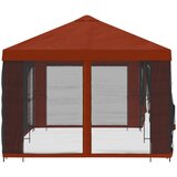 Paviljon s bočnim stranama 6 x 3 m Terakota Poliester i čelik | shoptok.hr