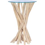 vidaXL Stolić za kavu sa staklenom površinom 35x35x50 cm od tikovine | shoptok.hr