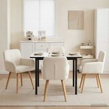  Trpezarijske stolice 4 pcs Bouclé Krem 59 x 57 x 85 cm | Eponuda.com