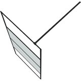 Pregrada za tuš crna 90 x 195 cm s napola mutnim staklom ESG | shoptok.hr