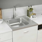 vidaXL Kuhinjsko pomivalno korito z odcejalnikom 600x600x155 mm, (21822682) | Shoptok.si