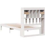 Krevet s regalom za knjige bez madraca bijeli 90x200cm borovina | Eponuda.com