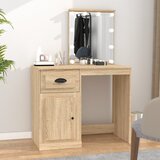 The Living Store Toaletna mizica z LED lučmi sonoma hrast 90x50x132,5cm inž. les - Toaletna Mizica, (21663164) Cene