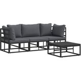  Sjedeća garnitura za vrt 4 pcs Crna Metal | shoptok.hr