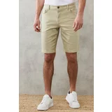 ALTINYILDIZ CLASSICS Men's Green Slim Fit Slim Fit Diagonal Patterned 5 Pocket Flexible Shorts