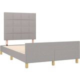 Posteljni okvir z vzglavjem svetlo siv 120x200 cm blago, (20788283) | Shoptok.si