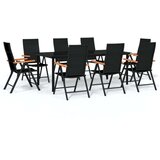  9-dijelni vrtni blagovaonski set crni | shoptok.hr