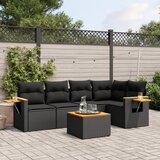 vidaXL 6-dijelni set vrtnih sofa s jastucima crni od poliratana | shoptok.hr