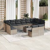 Maison Chic Seti vrtnega pohištva - Vrtna garnitura - Vrtni pohištvo set 13-delna z blazinami siv poli ratan, (21810367) | Shoptok.si