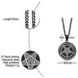 INORCO sigil bafometa obrnjeni pentagram ogrlica z obeskom za moke satanic, (22017754) | Shoptok.si