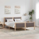vidaXL Okvir kreveta Smeđa i taupe 150 x 200 cm Masivna borovina | shoptok.hr