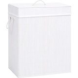 vidaXL Košara za rublje od bambusa bijela 100 L | shoptok.hr