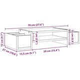  Stalak za monitor s pohranom boja betona 70 x 27 x 15 cm drveni | shoptok.hr
