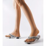 Gemre Mareta Gray-Black Textile Flip-Flops | Shoptok.si