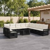 Sjedeća garnitura za vrt 12 kom. Crna i krem-bijela poliratan 100 x 55 x 73 cm | Shoptok.si