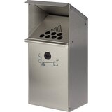 VAR Stenski pepelnik iz nerjavnega jekla, prostornina 3,7 l, z zaklepanjem, VxŠxG 410 x 180 x 150 mm | Shoptok.si