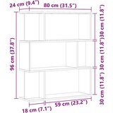  Ormar za knjige staro drvo 80x24x96 cm konstruirano drvo | shoptok.hr