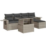  6-dijelni set vrtnih sofa od poliratana s jastucima svjetlosivi | shoptok.hr