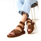  Maimuna Leopard Print Ankle Strap Sandals | ePonuda.com