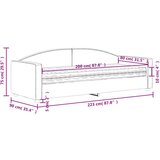  Dnevni krevet s madracem smeđesivi 80 x 200 cm od tkanine | shoptok.hr