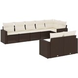  8-dijelni set vrtnih sofa s jastucima smeđi od poliratana | shoptok.hr