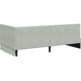 vidaXL Kutni okvir kreveta s madracem Svjetlosiva 100 x 200 cm Baršun | shoptok.hr
