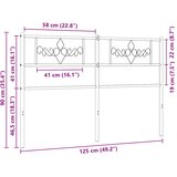  Metalno zamjensko uzglavlje bijelo 120 cm | shoptok.hr