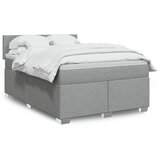 vidaXL Box spring postelja z vzmetnico svetlo siva 140x200 cm blago Cene