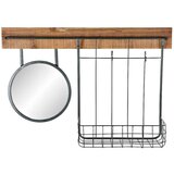  Zidno ogledalo DKD Home Decor Crna Metal Jela Ogledalo (80 x 15 x 20 cm) | shoptok.hr