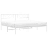  Metalni okvir za krevet s uzglavljem bijeli 183x213 cm | shoptok.hr